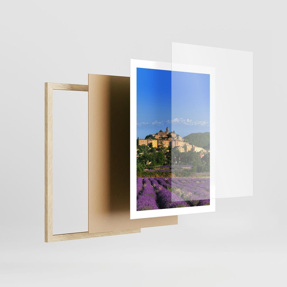 Plakat w ramie 50x70 - Prowansalska Aura - lawenda, Prowansja - rama drewno