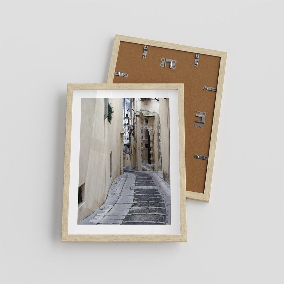 Plakat w ramie 30x40 - Uroki Włoskiej Uliczki - włoska, uliczka - rama drewno