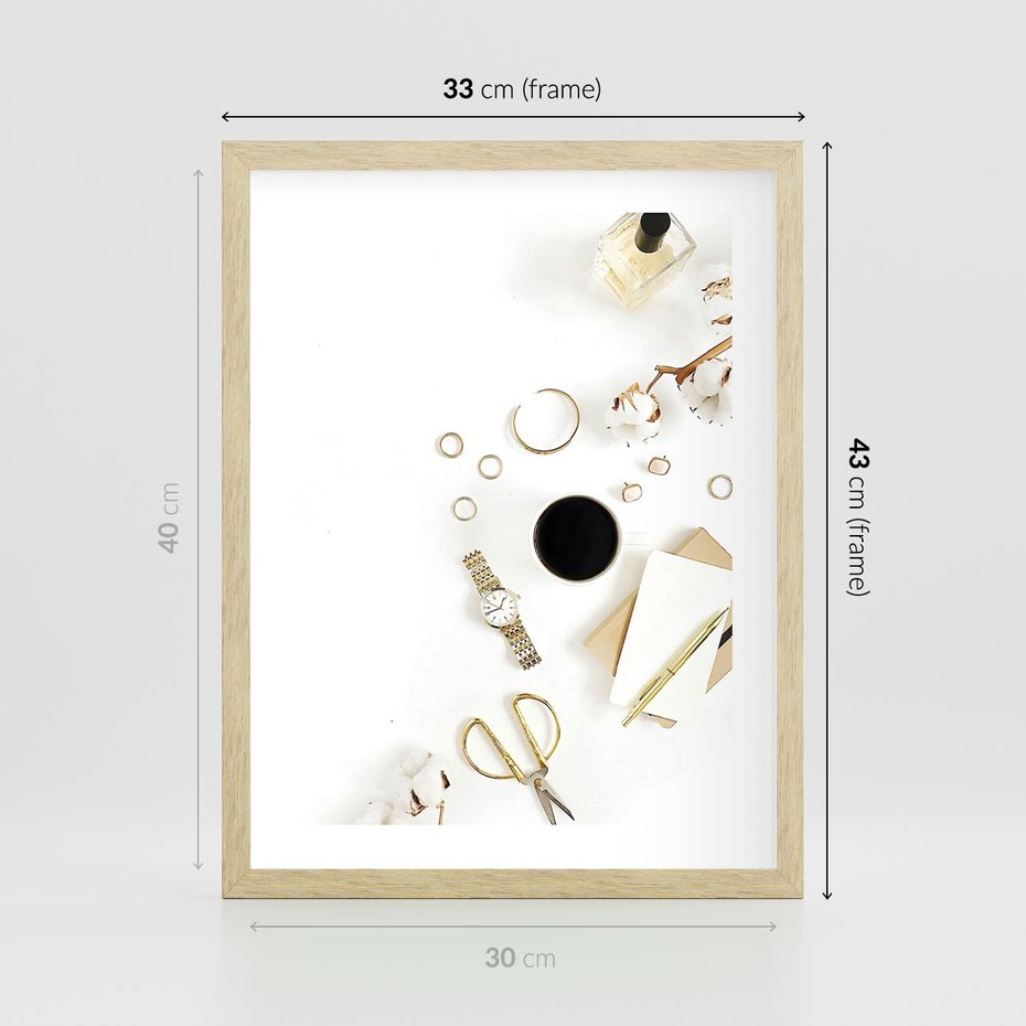 Plakat w ramie 30x40 - Luksusowy Lifestyle - kompozycja lifestyle, fotografia - rama drewno