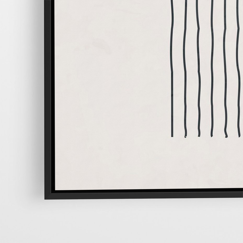 Obraz w ramie 70x100 - Bezczasowe Wspomnienia - abstrakcyjna akwarelowa plama, nieregularne kreski - rama czarna