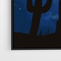 Obraz w ramie 70x100 - Nocne Tajemnice Pustyni - gwieździsta noc, granatowe niebo - rama czarna