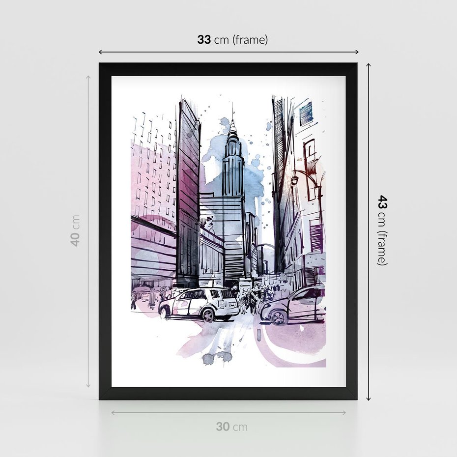 Plakat w ramie 30x40 - Miasto ożywione pulsującym życiem - szkocja, miasto - rama czarna