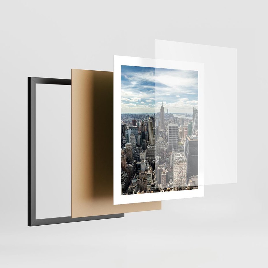 Plakat w ramie 40x50 - Duch Nowego Jorku - Manhattan, Nowy Jork - rama czarna