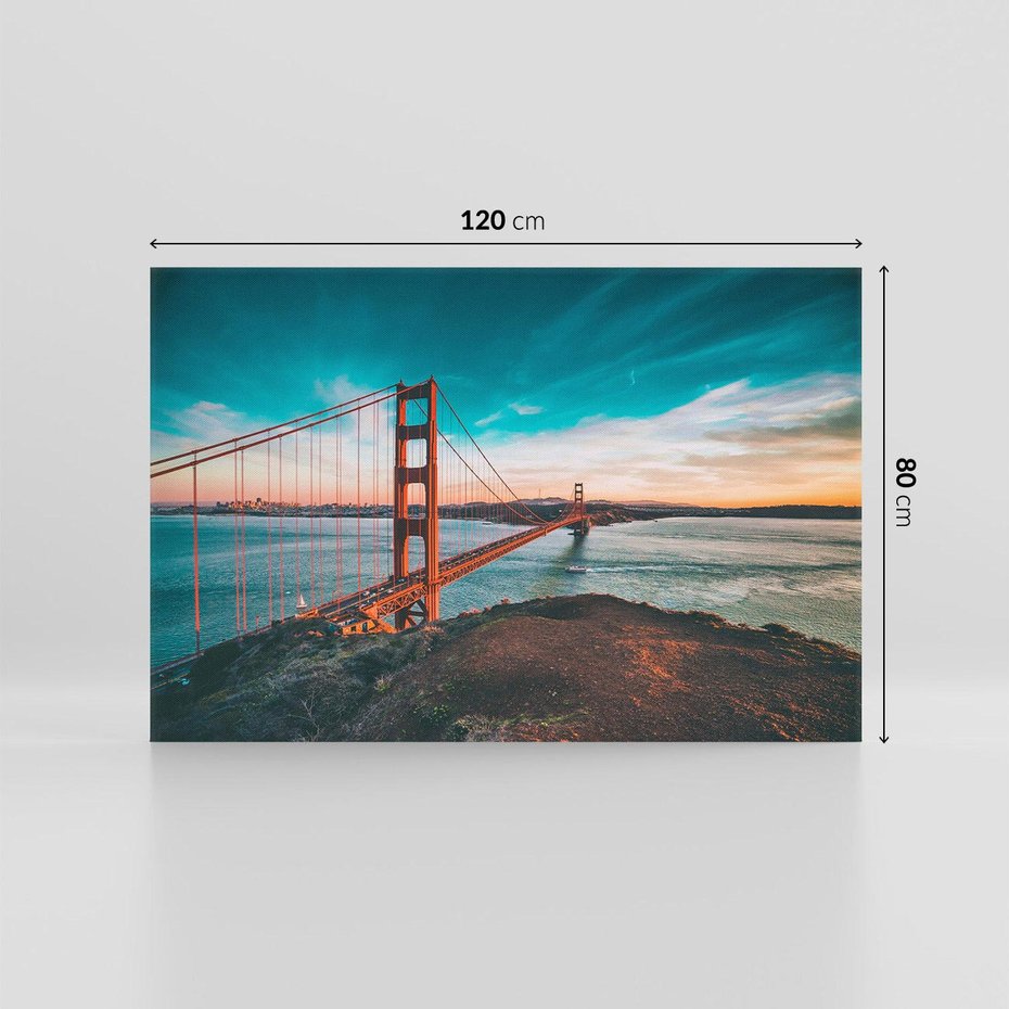 Obraz na płótnie 120x80 - Złoty Gate: majestatyczny most Ameryki - Golden Gate, most