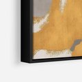 Obraz w ramie 70x50 - Złote Maźnięcia Pędzla - złota abstrakcja, plamy - rama czarna
