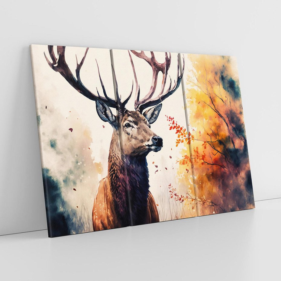 Obraz na płótnie 120x80 - Jesienny Monarcha Lasu - grafika komputerowa, na podstawie obrazu