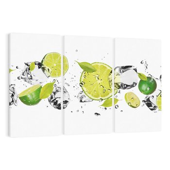 Obraz na płótnie 120x80 - Ekscentryczne limonki z wodą - limonki, woda