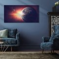 Obraz na płótnie 120x60 - Kosmiczne spotkanie: ziemia i słońce - kosmos, ziemia