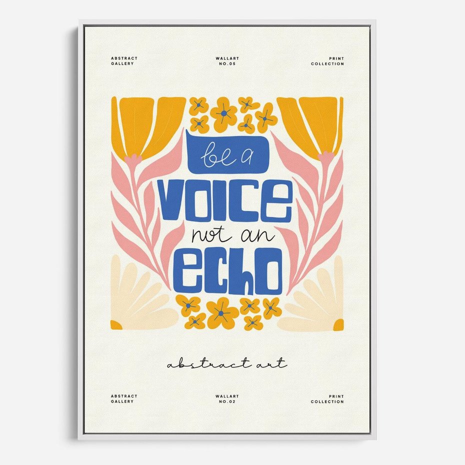 Obraz w ramie 50x70 - Złote Impulsy - typografia, kwiaty - rama biała