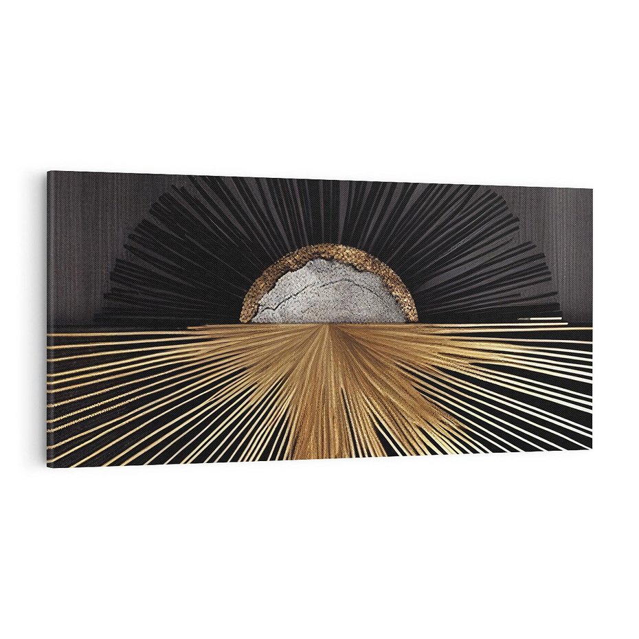 Obraz na płótnie 140x70 - Metaliczne Boho Abstrakcje - boho, słońce
