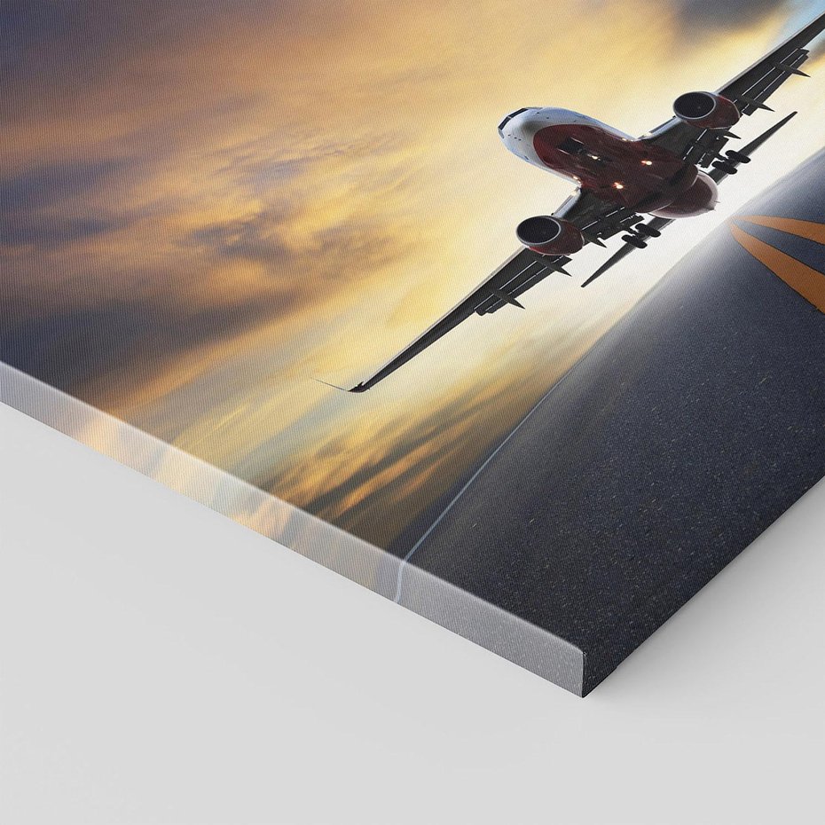 Obraz na płótnie 70x70 - Podróż samolotem w pejzaż - samolot, podróż