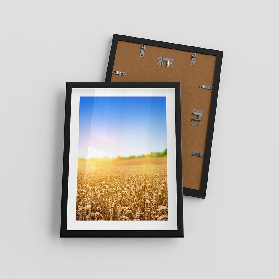 Plakat w ramie 30x40 - Żyzne Pola - pole, pszenicy - rama czarna