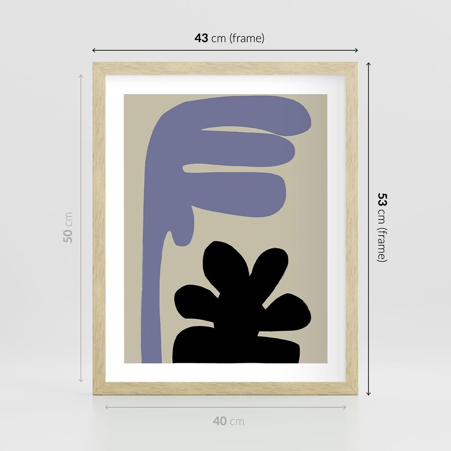 Plakat w ramie 40x50 - Abstrakcyjne Interakcje Form - minimalizm, boho plakat - rama drewno