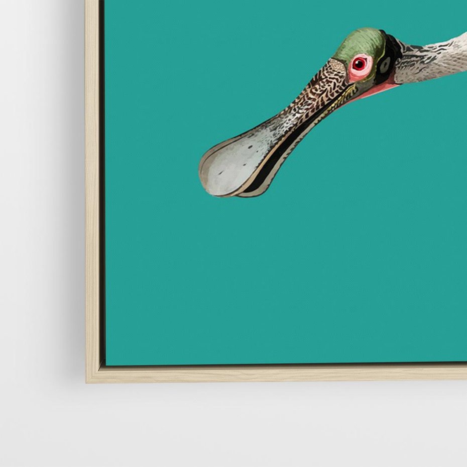 Obraz w ramie 70x50 - Różowy Ptak Wyobraźni - różowy ptak, wyobraźnia - rama drewno