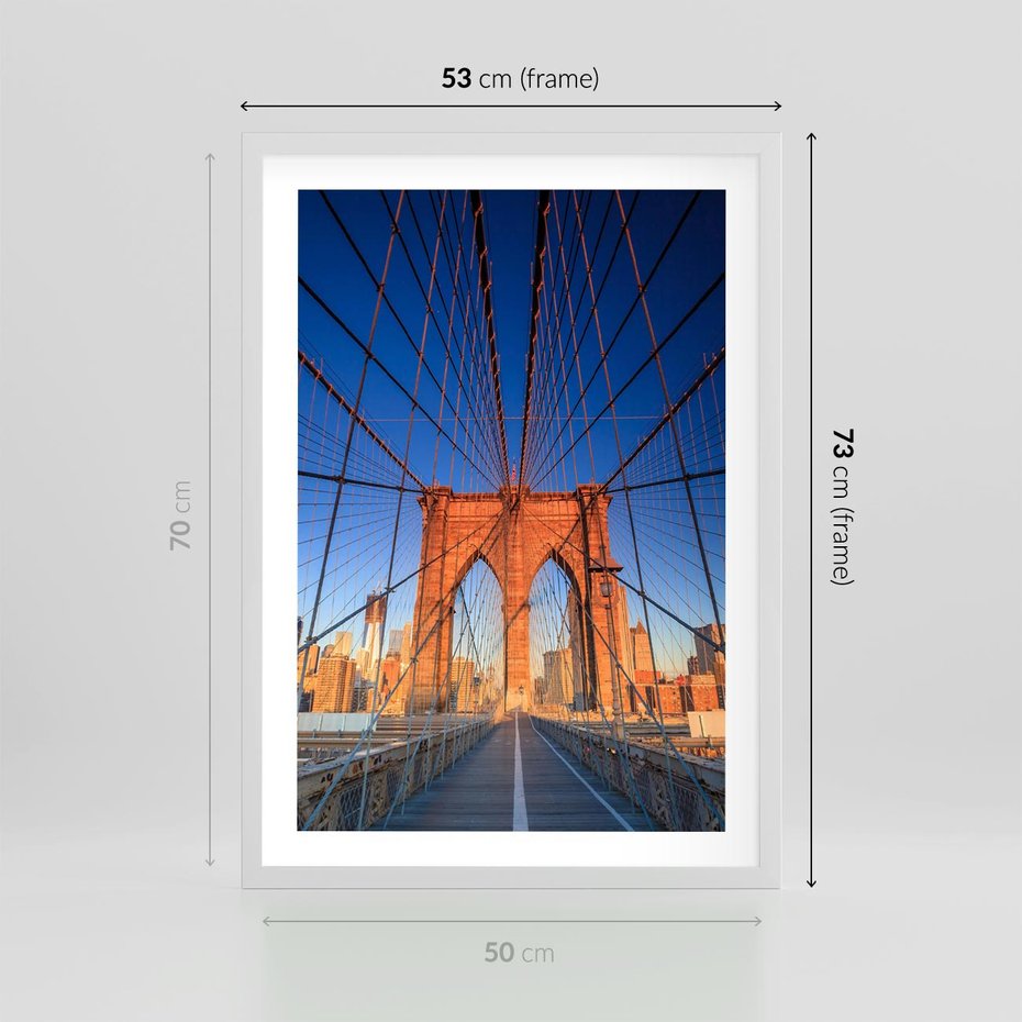 Plakat w ramie 50x70 - Most architektoniczne arcydzieło - most, architektura - rama biała