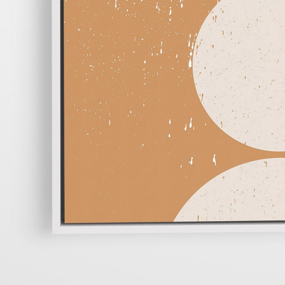 Obraz w ramie 80x80 - Podróżne Echa - mid century styl, nowoczesna grafika - rama biała