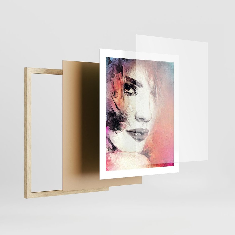 Plakat w ramie 40x50 - Kobieta w sztuce - portret, kobieta - rama drewno