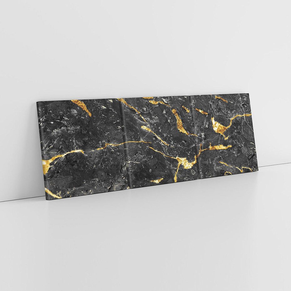 Obraz na płótnie 120x40 - Egzotyczny Blask - marmur, złoto