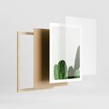 Plakat w ramie 50x70 - Minimalizm Natury - kaktus, zbliżenie - rama drewno