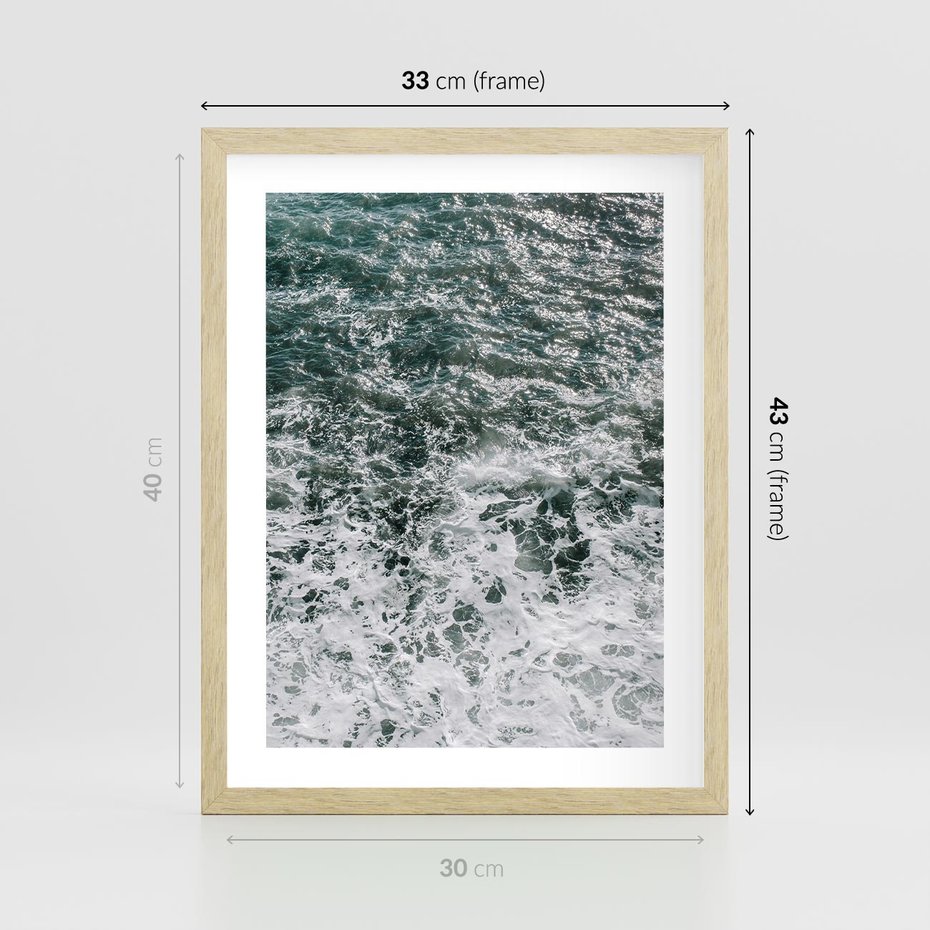 Plakat w ramie 30x40 - Sztormowa Przygoda - morze, ocean - rama drewno