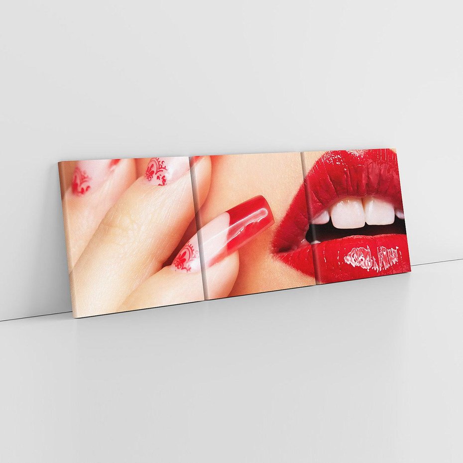 Obraz na płótnie 120x40 - Piękno manicure: kolory i elegancja - paznokcie, manicure