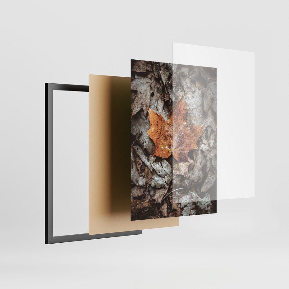 Zestaw obrazy w ramie 30x40 galeria - Jesień, rower, typografia, napis - rama czarna