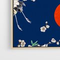 Obraz w ramie 50x70 - Japońskie Żurawie Indygo - sztuka japońska, japonia - rama drewno