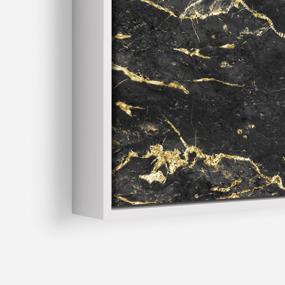 Obraz w ramie 70x100 - Egzotyczny Blask - marmur, złoto - rama biała
