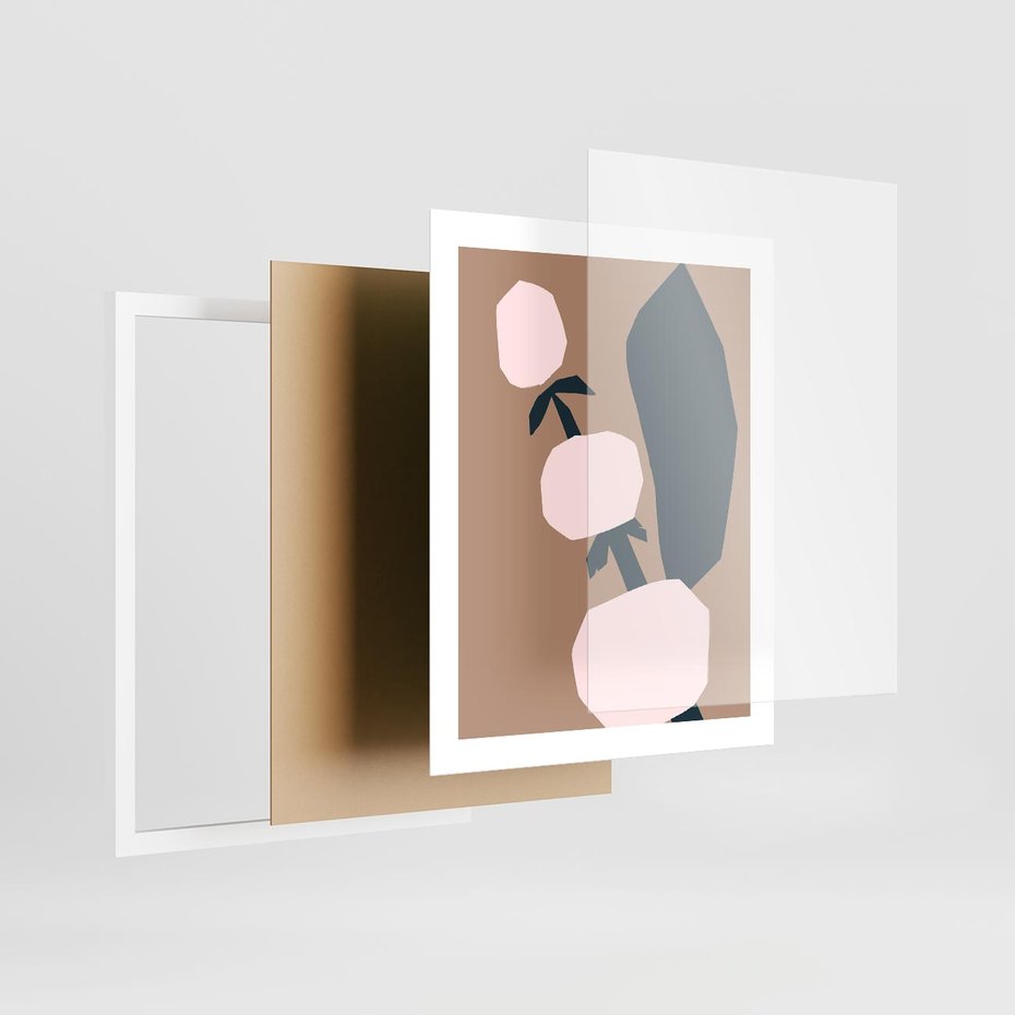 Plakat w ramie 40x50 - Harmonia Boho Ducha - abstrakcyjny obraz, plakat - rama biała