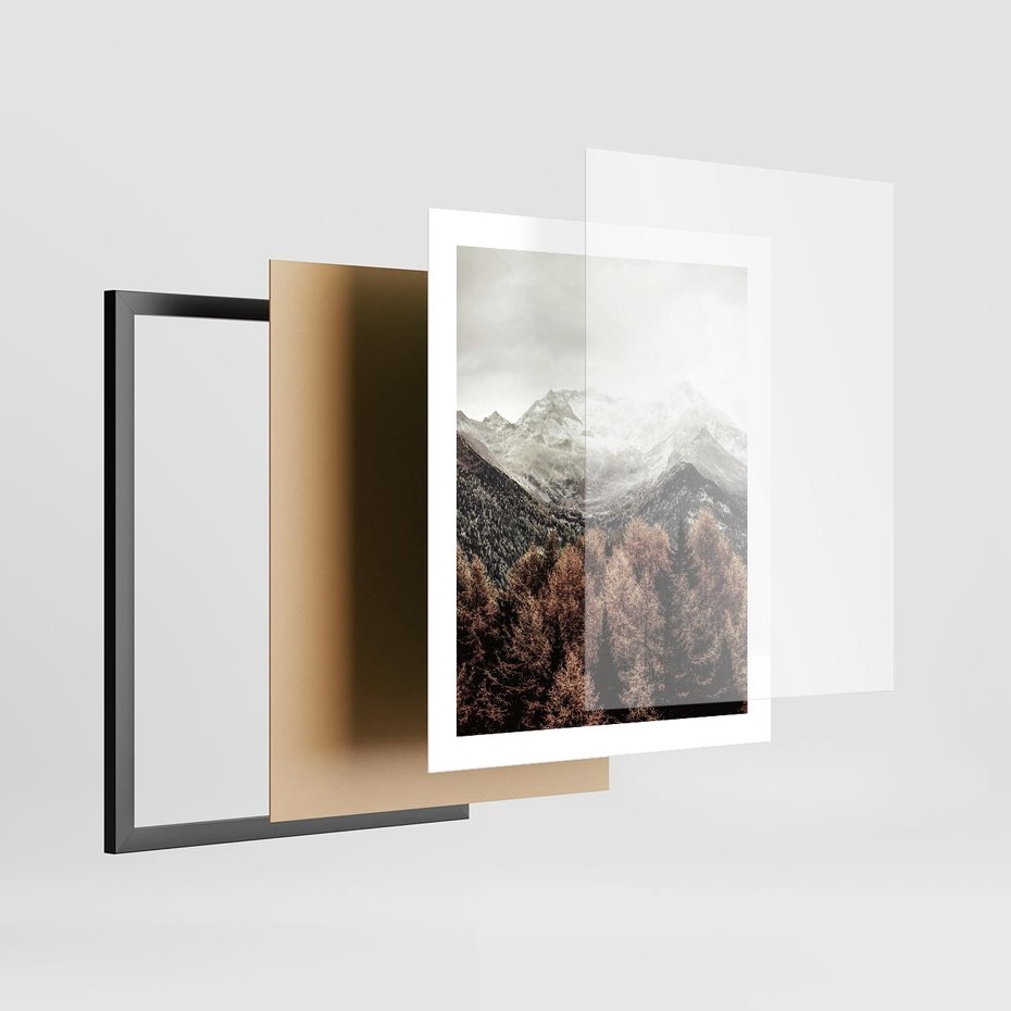 Plakat w ramie 40x50 - Jesienna Przyroda - góry, jesień - rama czarna