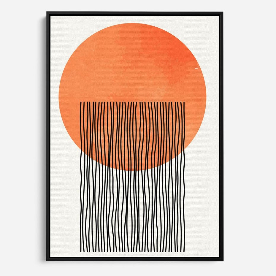 Obraz w ramie 50x70 - Echa Wyobraźni - koło, boho styl - rama czarna