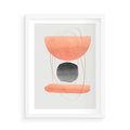 Plakat w ramie 50x70 - Abstrakcyjne Plamy z Złotymi Liniami - abstrakcja, boho plamy - rama biała