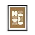 Plakat w ramie 30x40 - Wewnętrzne Spektrum - geometryczne boho kształty na brązowym, karmelowym tle - rama czarna