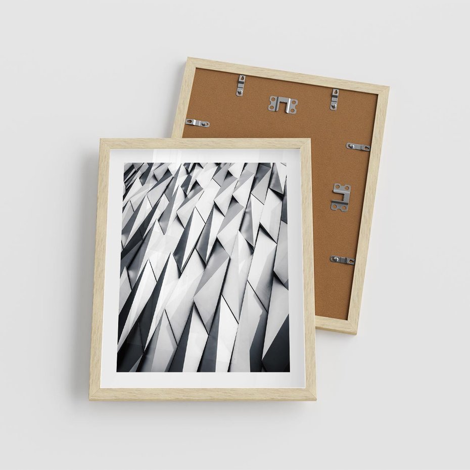 Plakat w ramie 40x50 - Geometryczna Nowoczesność - nowoczesna architektura, gemetryszne formy - rama drewno