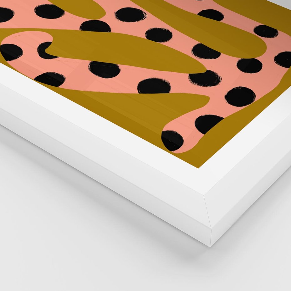 Plakat w ramie 30x40 - Rozkwitająca Wolność Boho - abstrakcyjne boho kształty, dziwne - rama biała