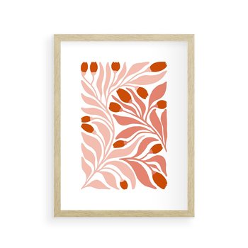 Plakat w ramie 30x40 - Nieskrępowane wyobraźnie kolorów - kwiaty, pastelowe kolory - rama drewno