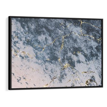 Obraz w ramie 100x70 - Elegancja i Wyrafinowanie - marmur, złoto - rama czarna
