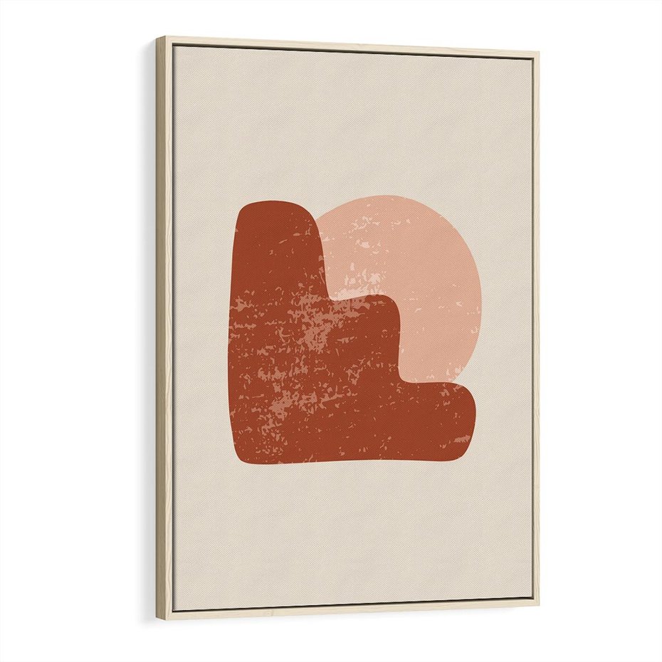 Obraz w ramie 70x100 - Przenikanie Granic - nowoczesny plakat, abstrakcyjne kształty - rama drewno