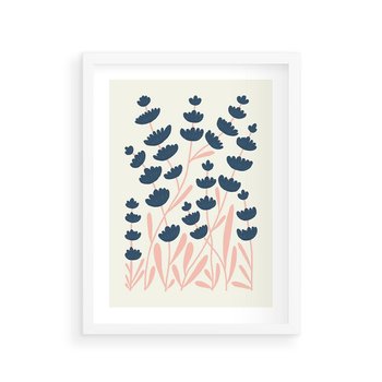 Plakat w ramie 30x40 - Migotliwe Kształty - kwiaty, rośliny - rama biała