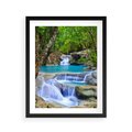 Plakat w ramie 40x50 - Siła Rzeki i Urok Wodospadu - rzeka, wodospad - rama czarna