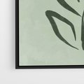 Obraz w ramie 70x100 - Zieleń Wyjątkowego Ukojenia - zielona abstrakcja, zgaszona zieleń - rama czarna