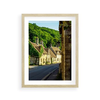 Plakat w ramie 30x40 - Odkryj tajemnice miasta - uliczka, perspektywa - rama drewno