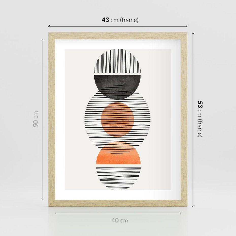 Plakat w ramie 40x50 - Geometryczna Abstrakcja - abstrakcja, nowoczesny obraz - rama drewno