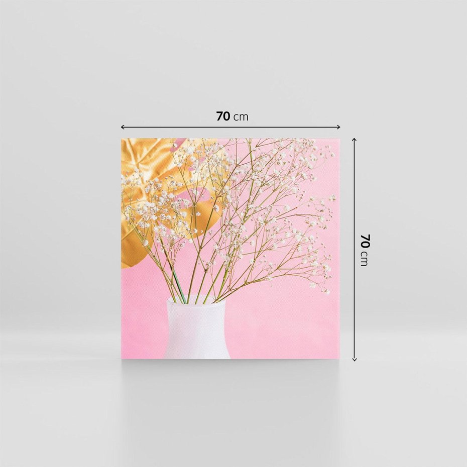 Obraz na płótnie 70x70 - Przyjemność Złotej Natury - złote, liście