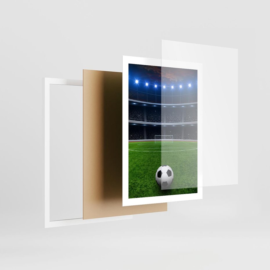 Plakat w ramie 50x70 - Piłka nożna - gol! - piłka nożna, gol - rama biała