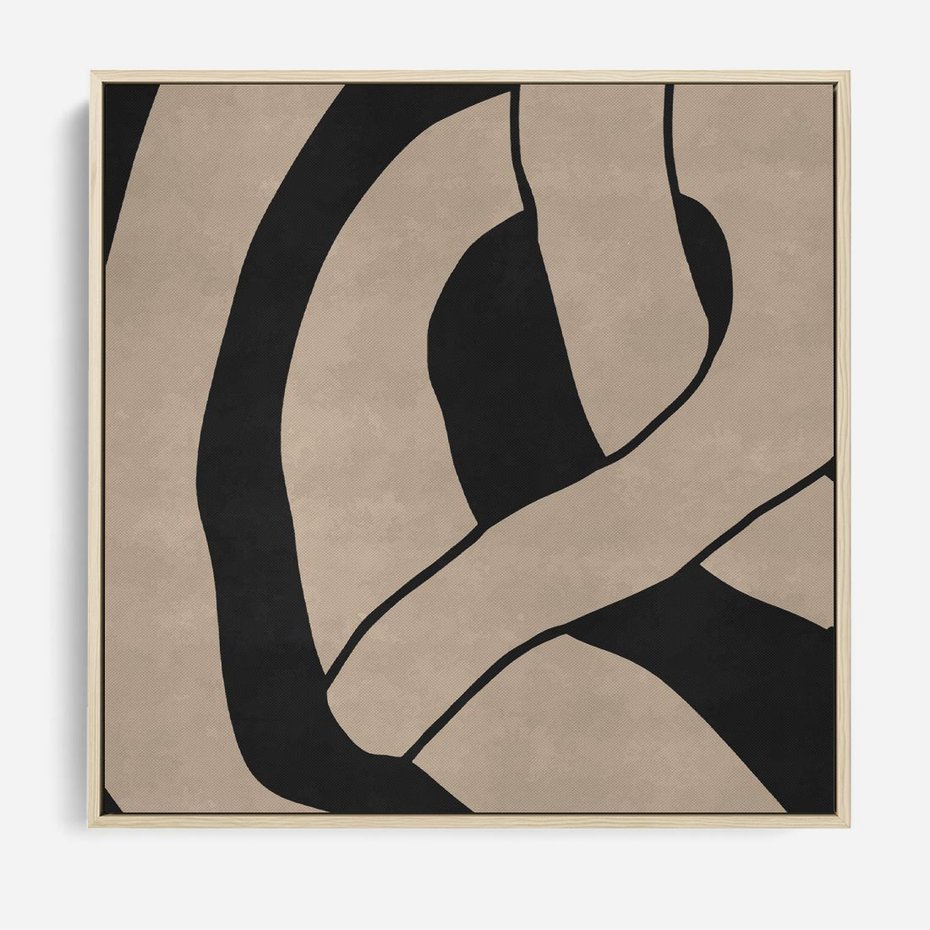 Obraz w ramie 80x80 - Obce Wariacje - abstrakcyjne linie, mroczny plakat - rama drewno