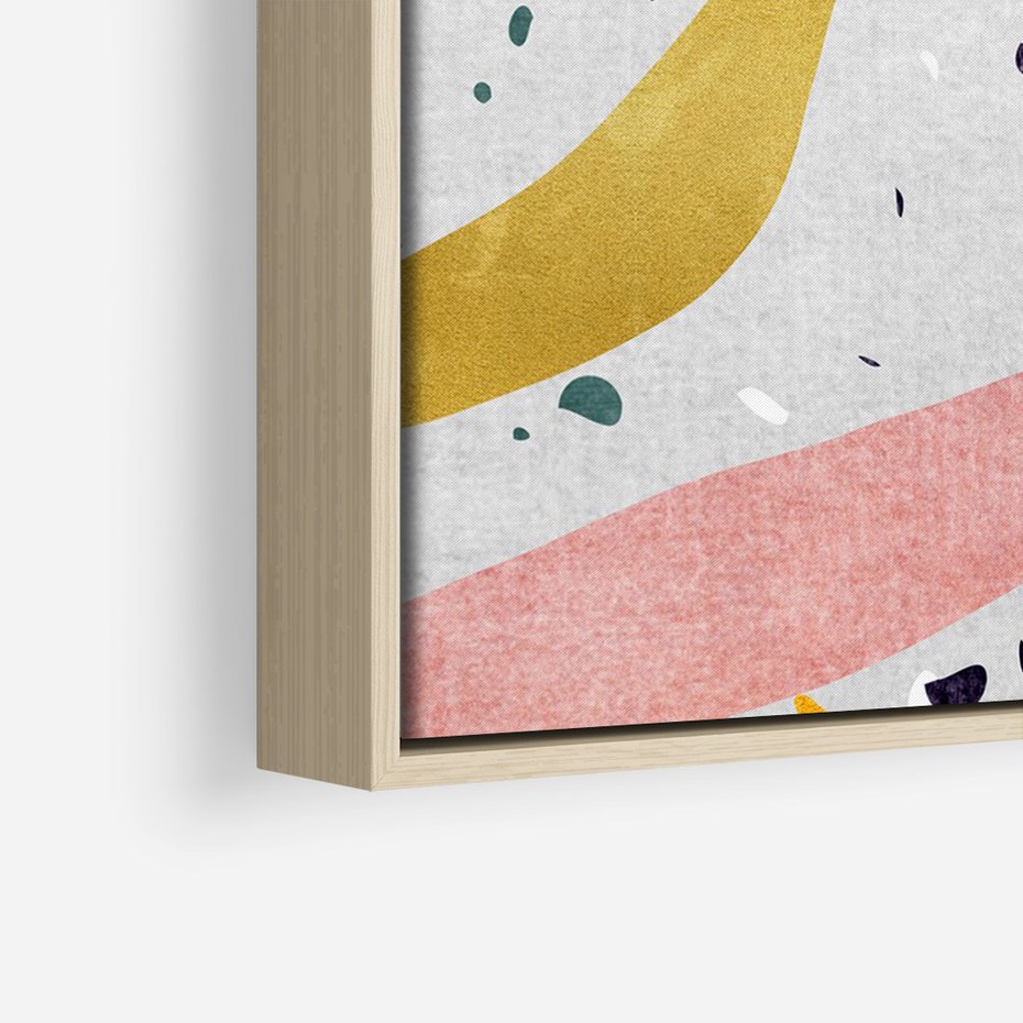 Obraz w ramie 70x100 - Eklektyczny Mix - kolaż, pastelowe abstrakcyjne plamy - rama drewno