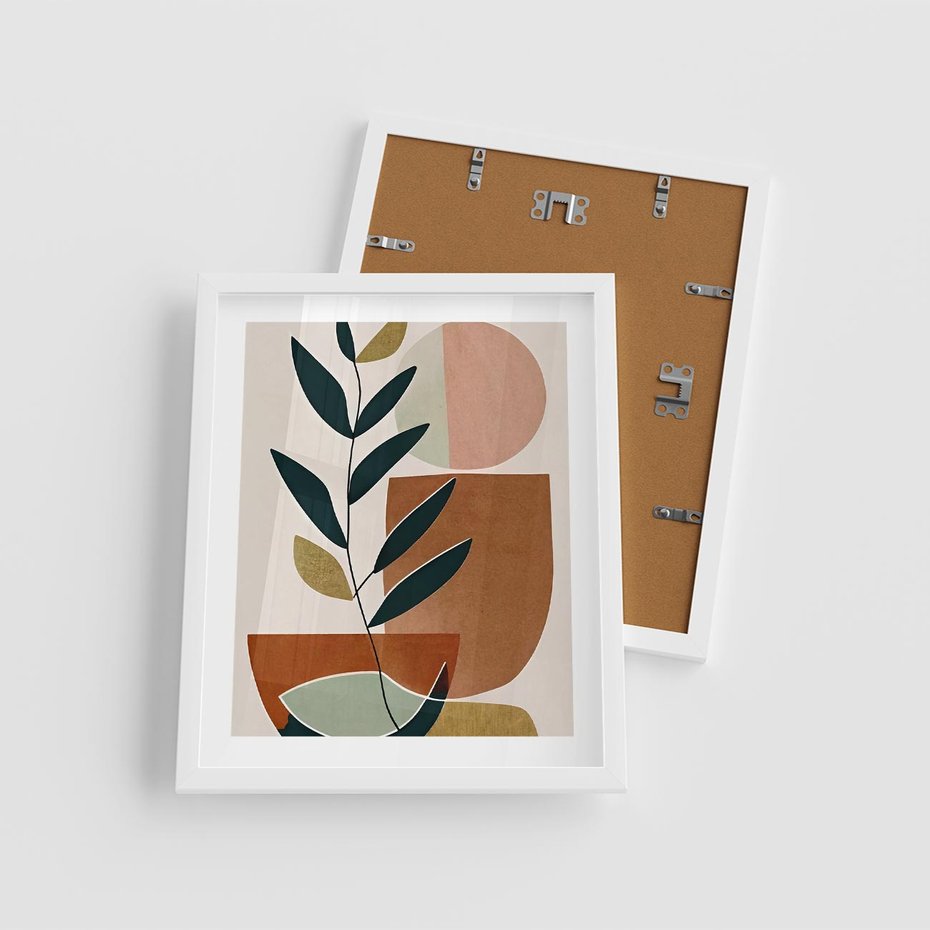 Plakat w ramie 40x50 - Boho Taniec Stylu - boho obraz, abstrakcja - rama biała