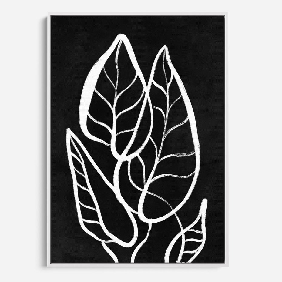 Obraz w ramie 80x120 - Lustrzane Odbicie - mroczna sztuka, minimalizm - rama biała