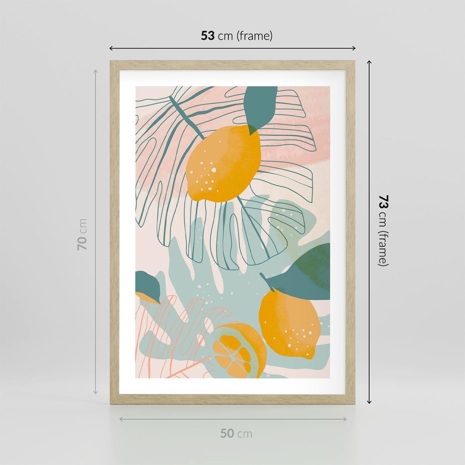 Plakat w ramie 50x70 - Świeżość Natury - plakat, nowoczesna grafika - rama drewno